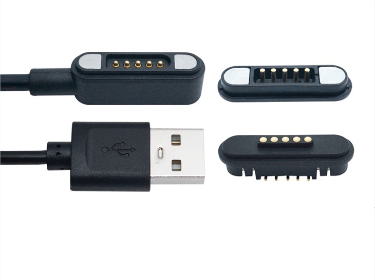 Konektor Pengisian Pin Pogo Magnetik 5Pin