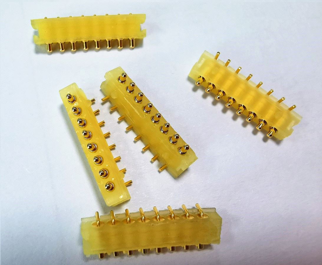 8 Pin Pogo Pin Single Line Konektor Sudut Kanan