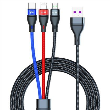 Kabel Pengisian Arus Tinggi 5A 3in1